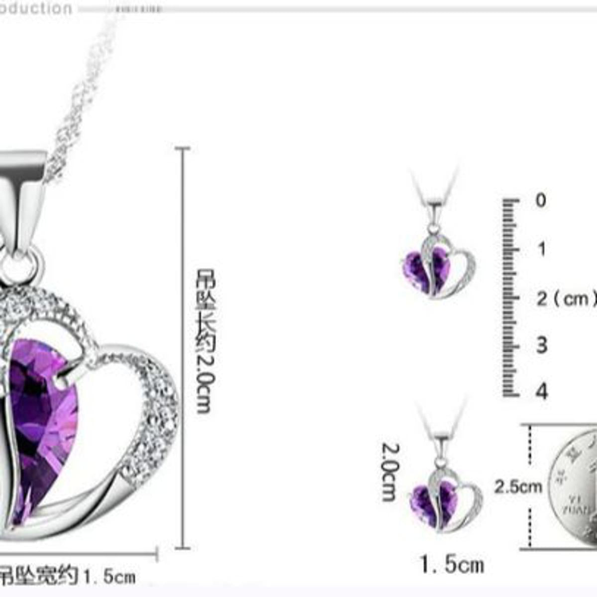 Heart Pendant Necklace Crystal Jewelry for girls Top Class lady fashion - 4 colors - 2023 Sell like cakes