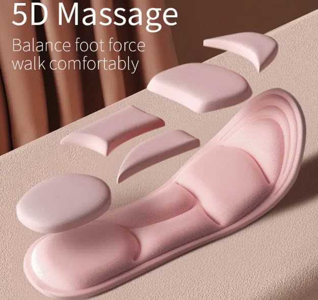 5D Massage Memory Foam Insoles pair For Women Men Sport Feet Care Insole Breathable Deodorant Inserts Cushion Orthopedic