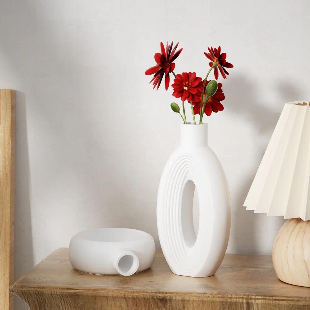 Flower Vase Mold Food Grade Resin Molds Reusable Flower Pot & Donut Shape for Artisan Home DIY Crafts