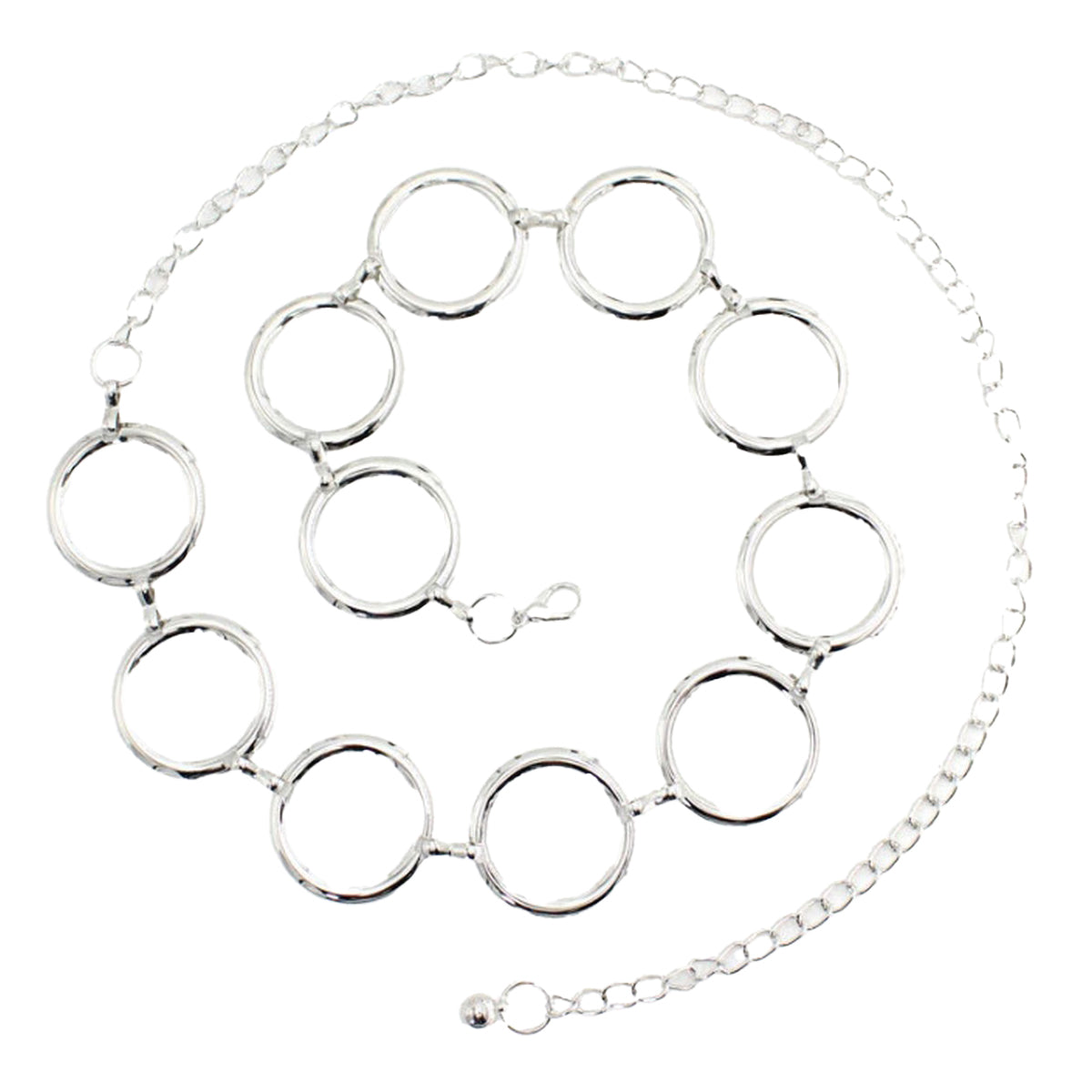 Waist chain for Women, Fashion Round Chain Ladies Belt Golden & Silver color Waist Dress Thin Metal Belts 110cm Long Des