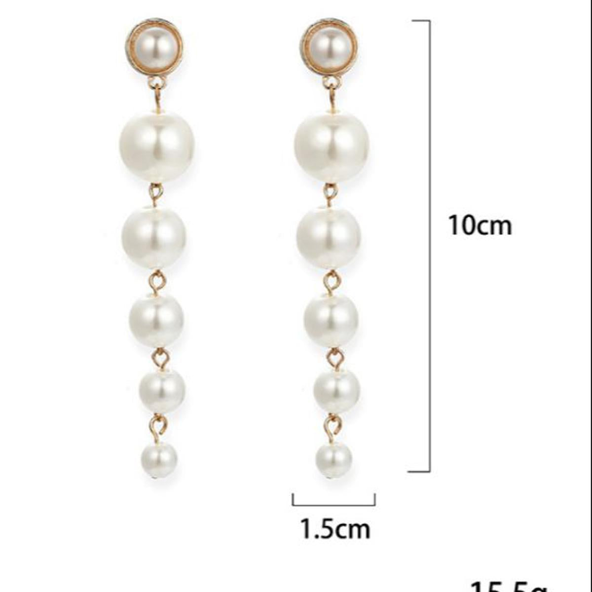 Pearl Stud Long Earrings for Girls Exquisite Simulated Pair of Earrings Fashion Long Statement Earrings for girls Party