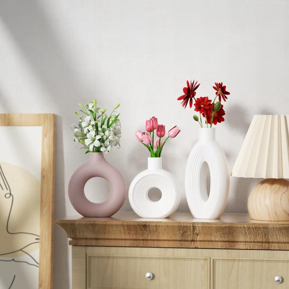 Flower Vase Mold Food Grade Resin Molds Reusable Flower Pot & Donut Shape for Artisan Home DIY Crafts