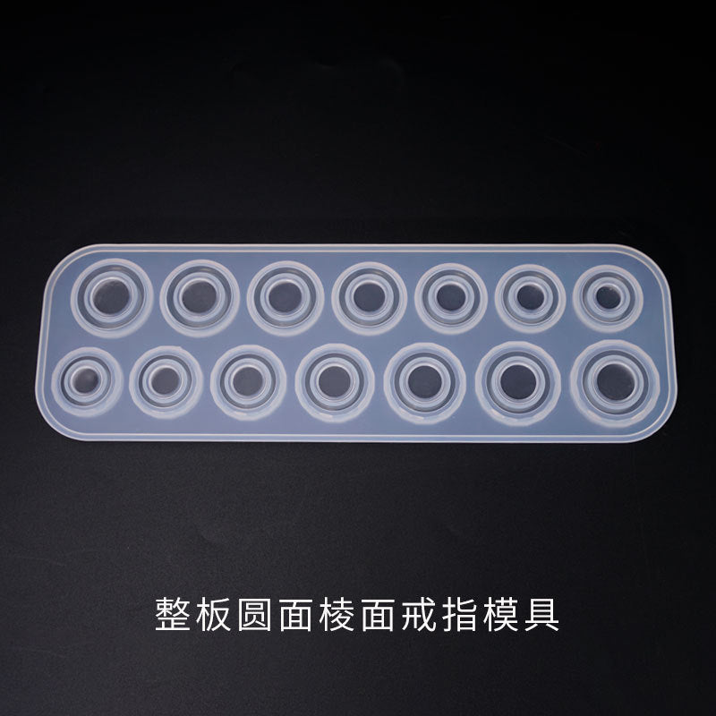 14 in 1 Full Ring Mold Crystal Epoxy Whole Round Diamond Ring Silicone Mold DIY Jewelry Resin Art Crafting Tools