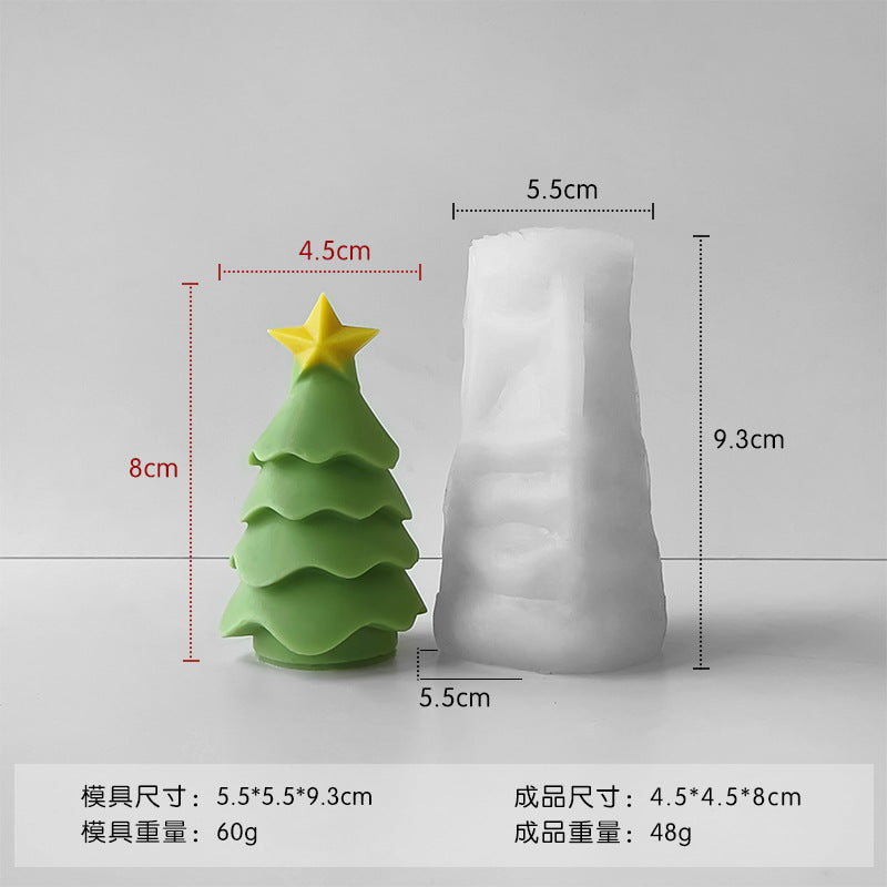 Christmas Tree Aromatherapy Candle Mold Creative DIY Cake Decorative Ornaments Silicone Molds