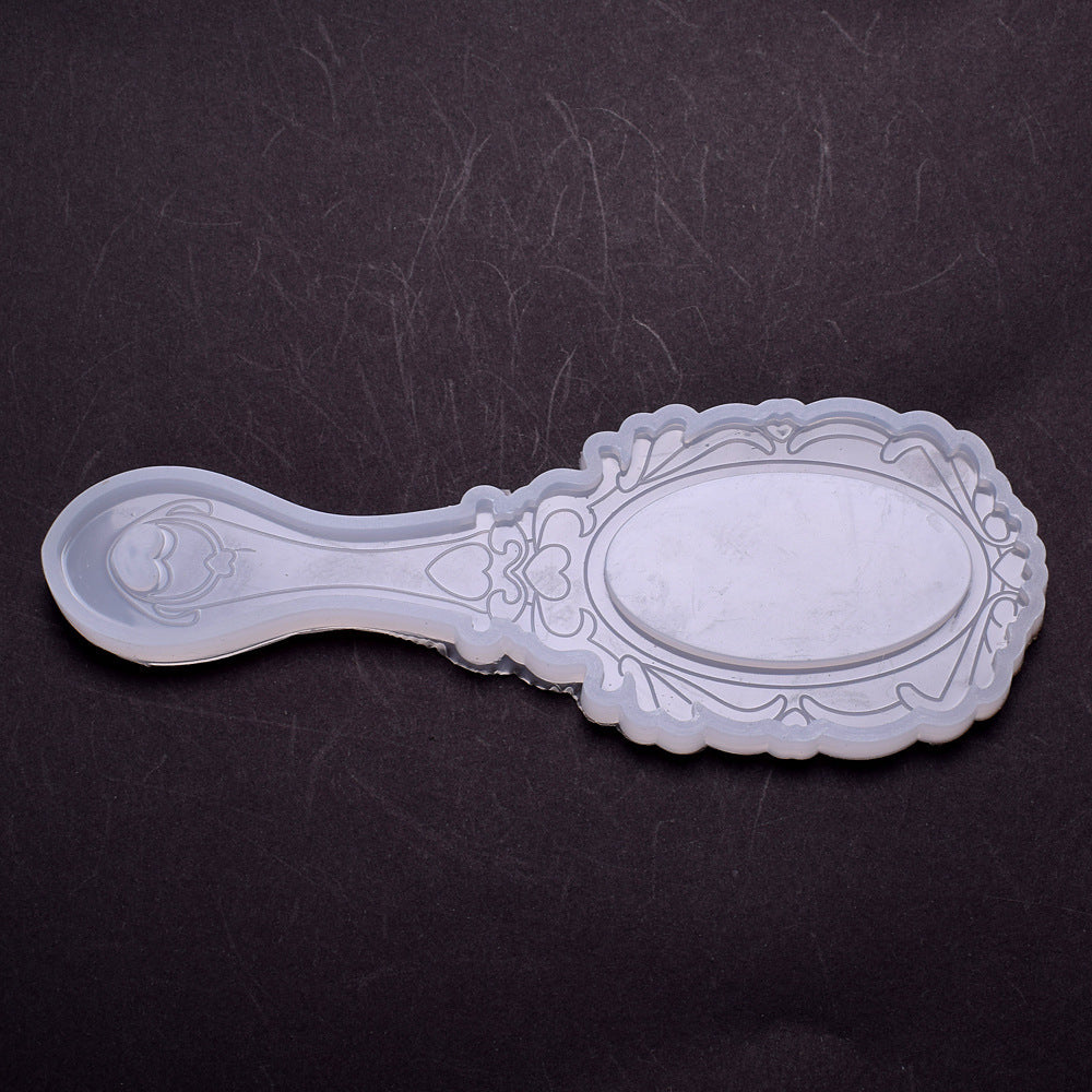 1 Piece Comb Mirror Mold Comb with Handle for Epoxy Resin Molds DIY Handmade Mirror Crystal Fondant Cake Decoration