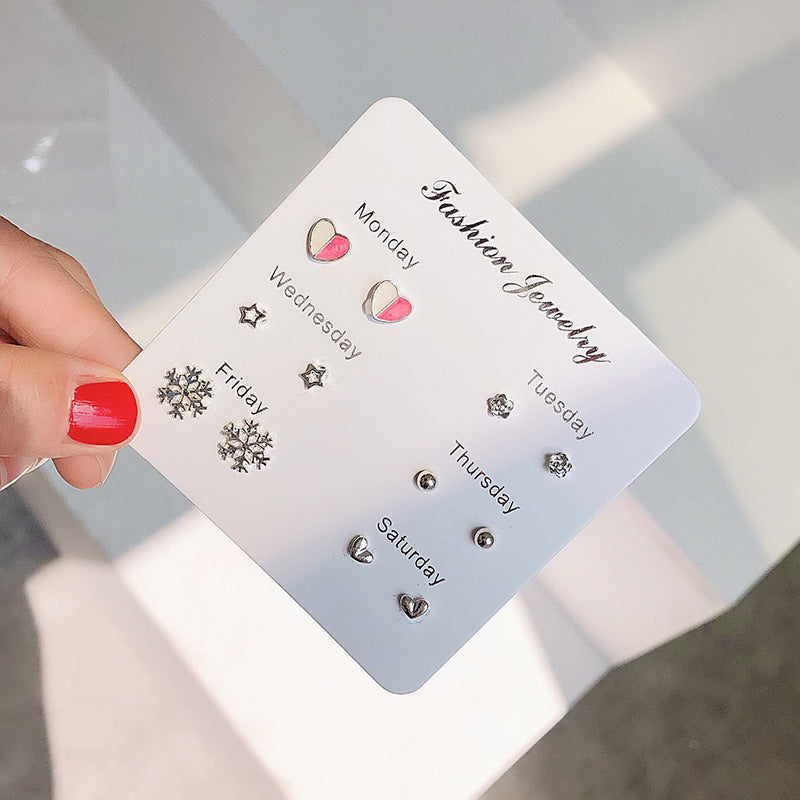 Mini Earrings Set for Girls – 6 Pairs