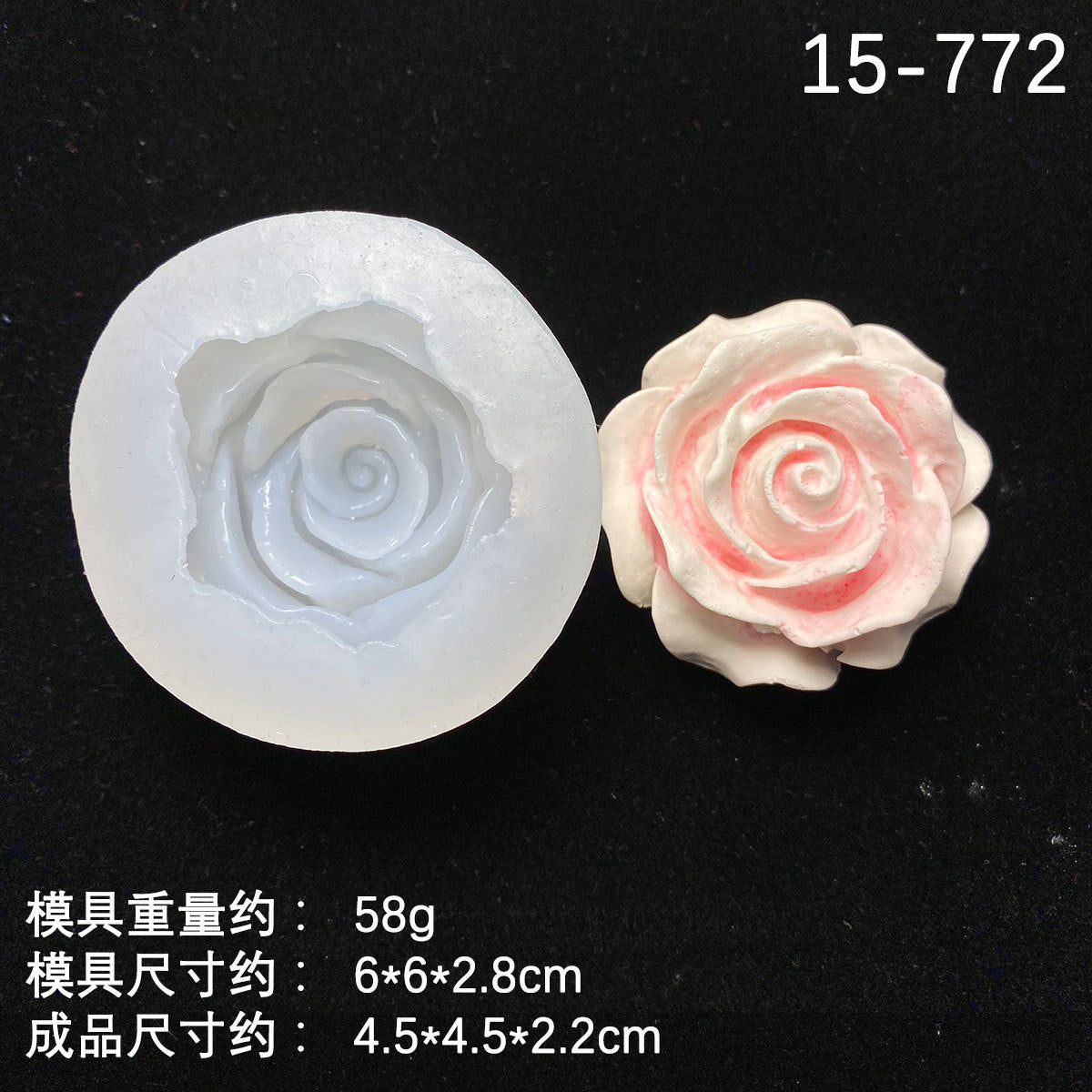 3D Peony Rose Flower Candle Silicone Mold