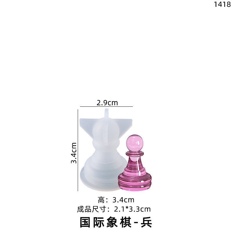 Chess Piece Chess Board Silicone Mold Table Poppy DIY Crystal Glue Mold DIY Craft Projects