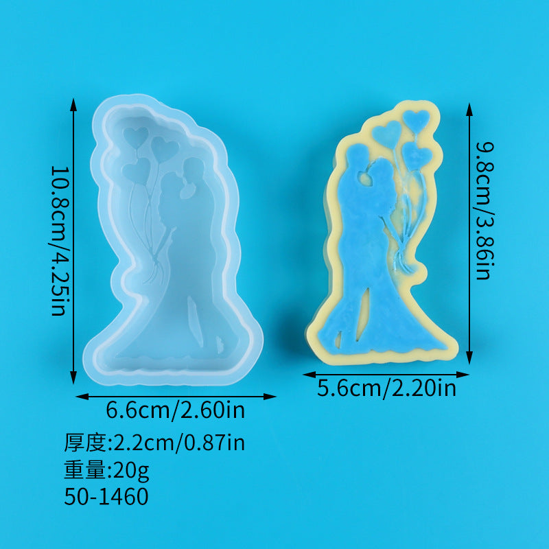 Couple Mold Bride and Groom DIY Wedding Embracing Scented Candle Anniversary Decorations Making Glue Molds