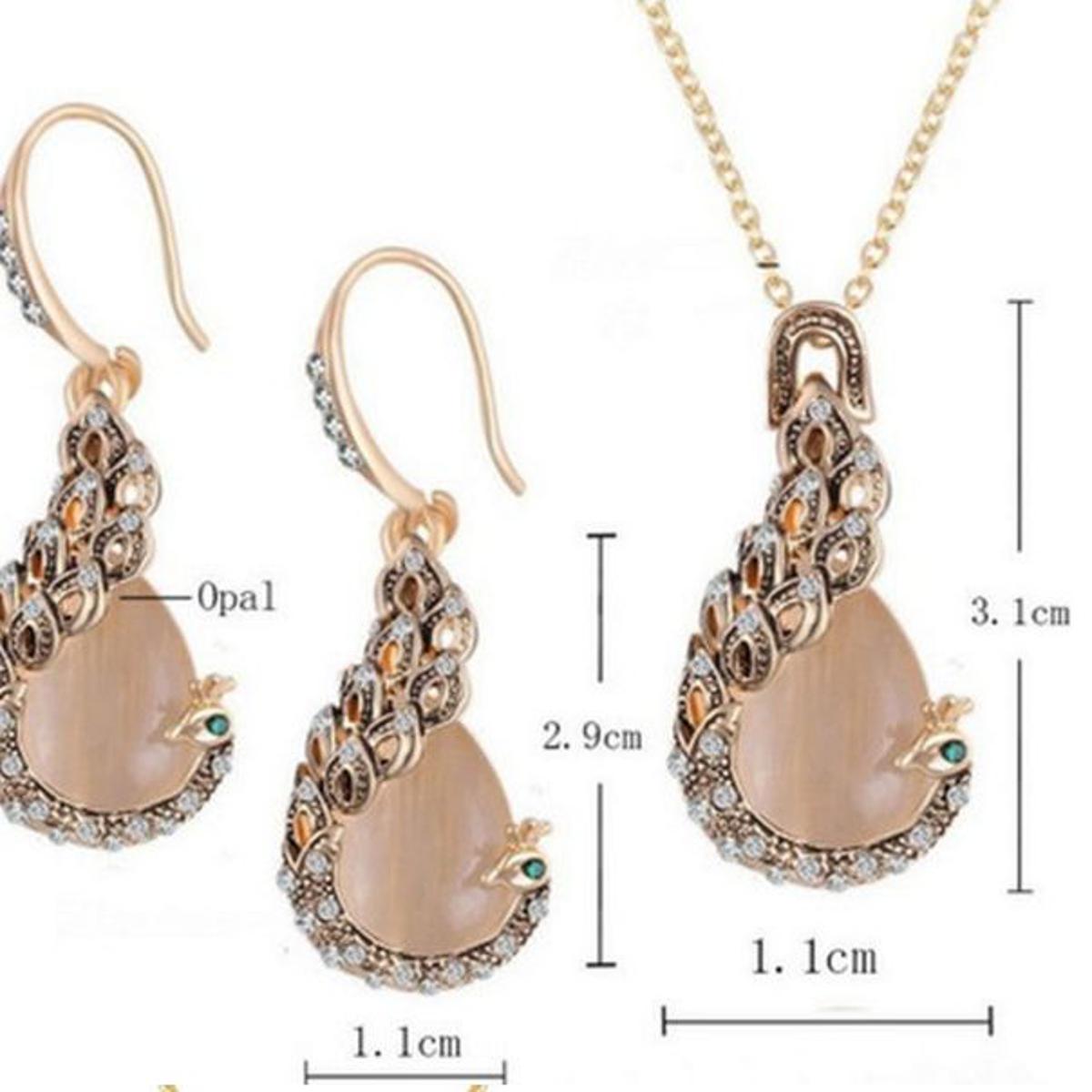 3pcs Jewelry Set Elegant Waterdrop Rhinestone Pendant Necklace & Hook Earrings for Women Jewelry Set