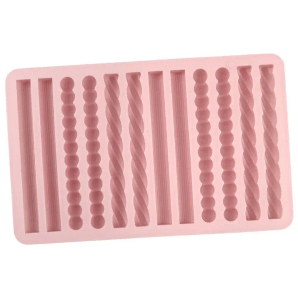 High Quality 12 Cavity Chocolate Molds Strip Non-stick DIY Pretzel Stick Mold Silicone Fondant Mould Themed Party Props