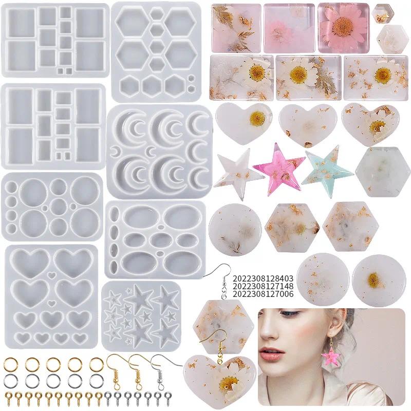Cabochons Earring Resin Molds Simple Jewelry Silicone Molds  for Epoxy Resin Casting Jewelry Earring Pendant Key Chains