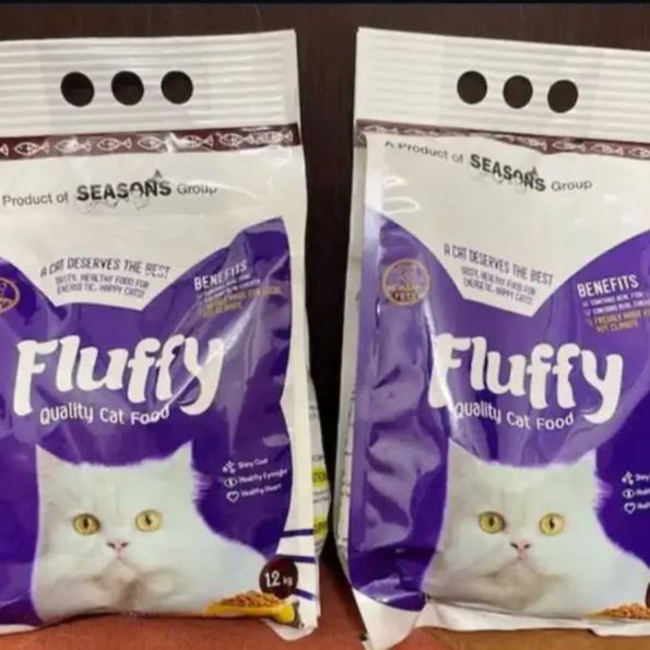 Fluffy Cat Food Pack of 2 - 1.2 KG Pack - Healthy Quality Dry Cat Food contains Real Fish and chicken