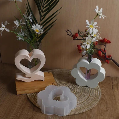 2026-Hand-held Heart-shaped Flower Vase, Resin Silicone Mold, Epoxy Resin, Diy Flower Arch, Branch Hydroponic Gypsum Flower
