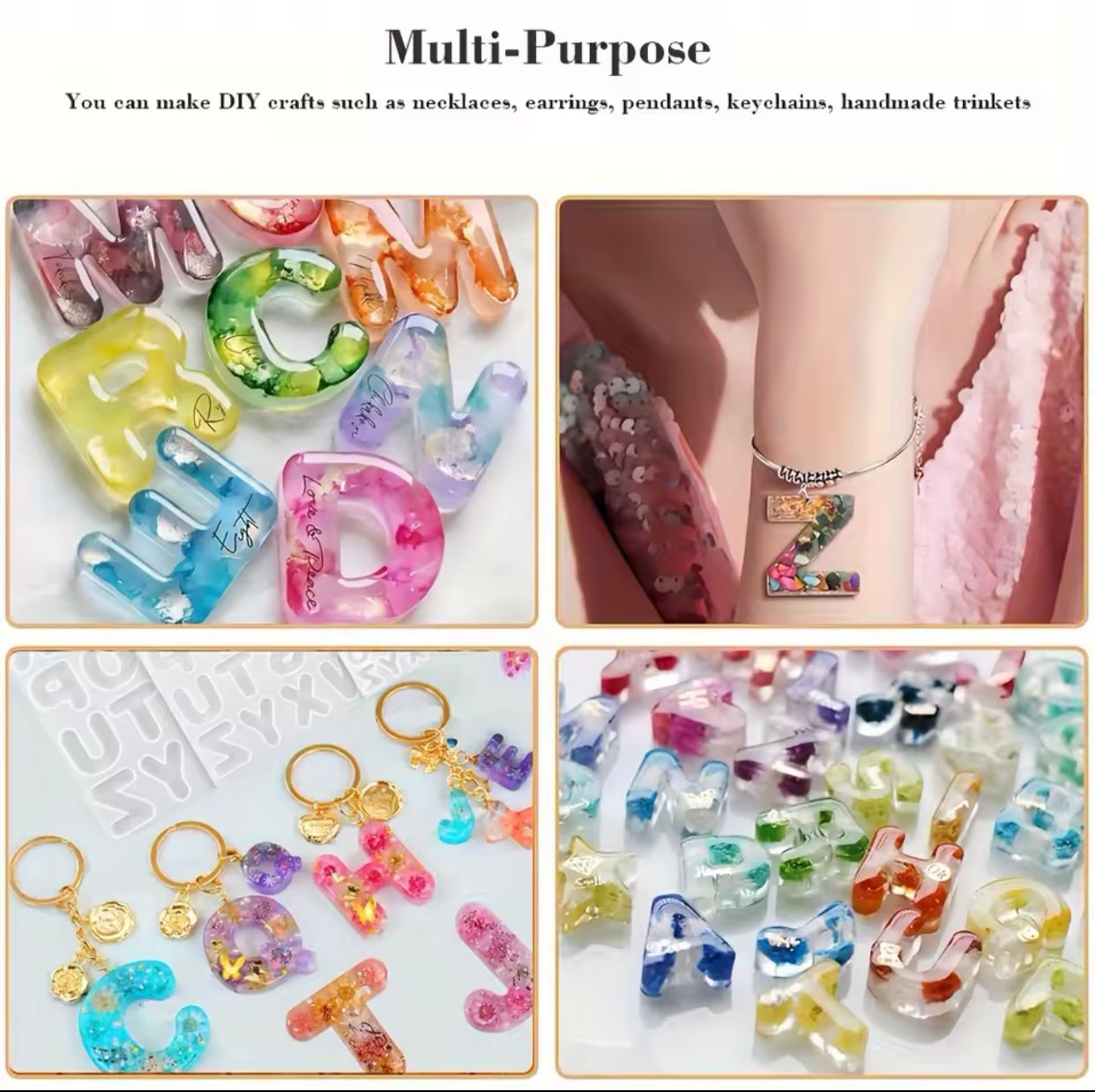 Letter Keychain Silicone Mold DIY Alphabet Crystal Epoxy Resin Mold Earring Pendant Decorative Jewelry Handicrafts