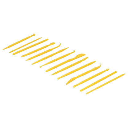 14PCS Clay Modeling Tools Set Plastic Pottery Sculpting Carving Shaping Embossing Tools for DIY Crafts