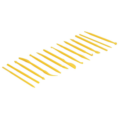 14PCS Clay Modeling Tools Set Plastic Pottery Sculpting Carving Shaping Embossing Tools for DIY Crafts