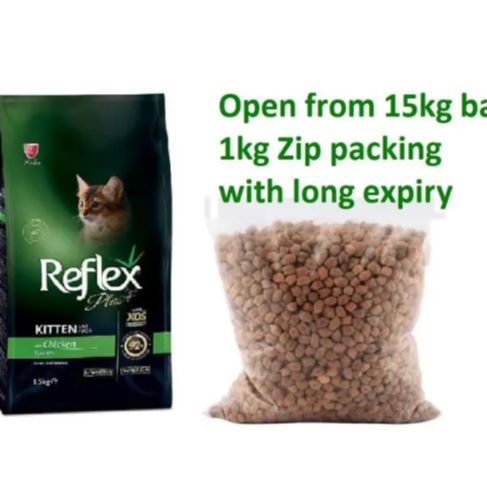 Reflex Plus Kitten Cat Food with Chicken Turkish Cat Food Zip Packaging 1KG