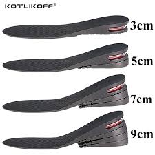 Height Increase Shoe Insoles Invisible Heel Lift Pads Adjustable 3 to 11 CM PVC Cushion Shock Absorbing Inserts for Men Women Lightweight Comfortable Height Booster