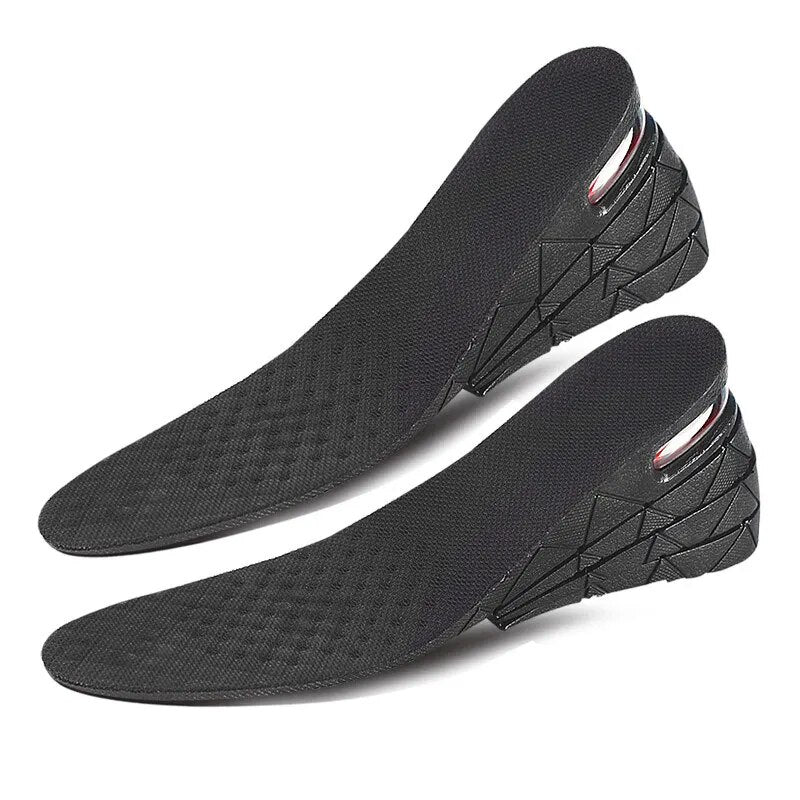 Height Increase Shoe Insoles Invisible Heel Lift Pads Adjustable 3 to 11 CM PVC Cushion Shock Absorbing Inserts for Men Women Lightweight Comfortable Height Booster