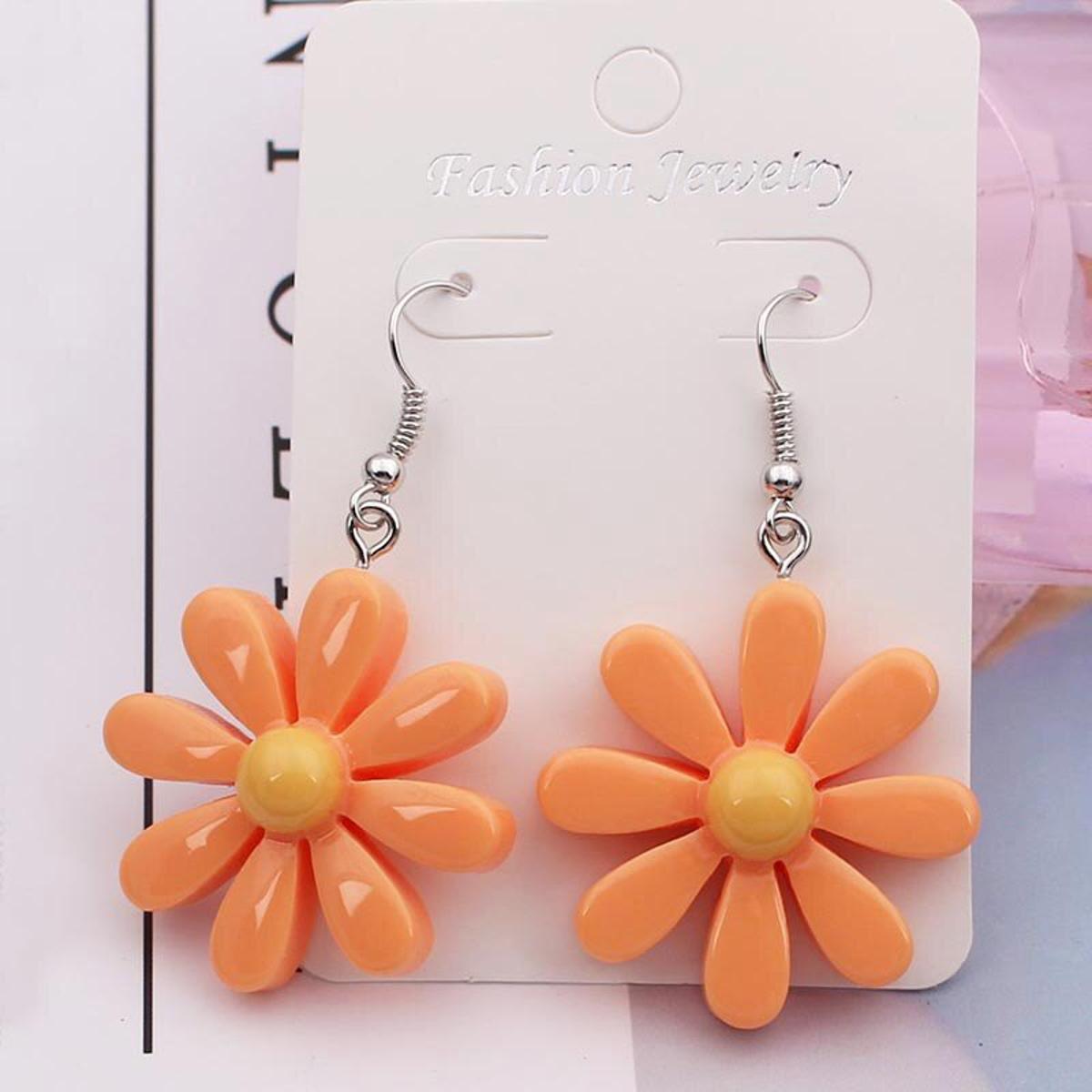 Lovely Korean Drop Earrings For Girls Summer Daisy Earrings Cute Fashion Jewelry