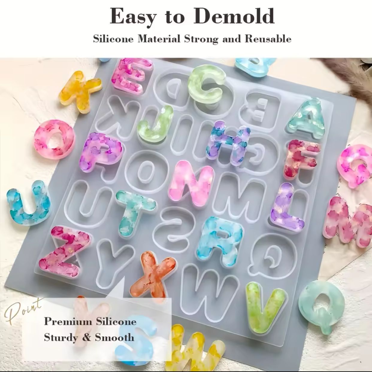 Letter Keychain Silicone Mold DIY Alphabet Crystal Epoxy Resin Mold Earring Pendant Decorative Jewelry Handicrafts