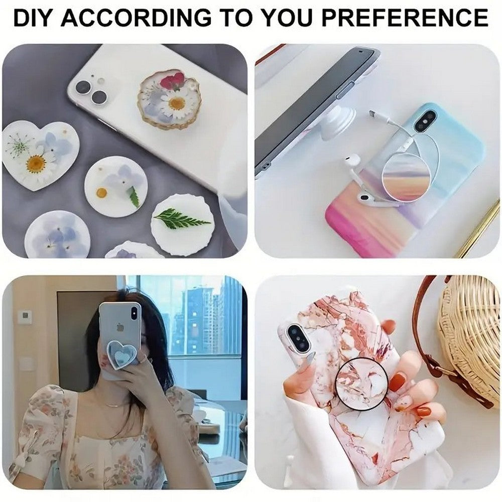 Resin Pop Socket Silicone Mold 6 Inch for DIY Mobile Holder Epoxy Resin Mold for Keychains Jewelry Car Hanging Crafts and Gift Making