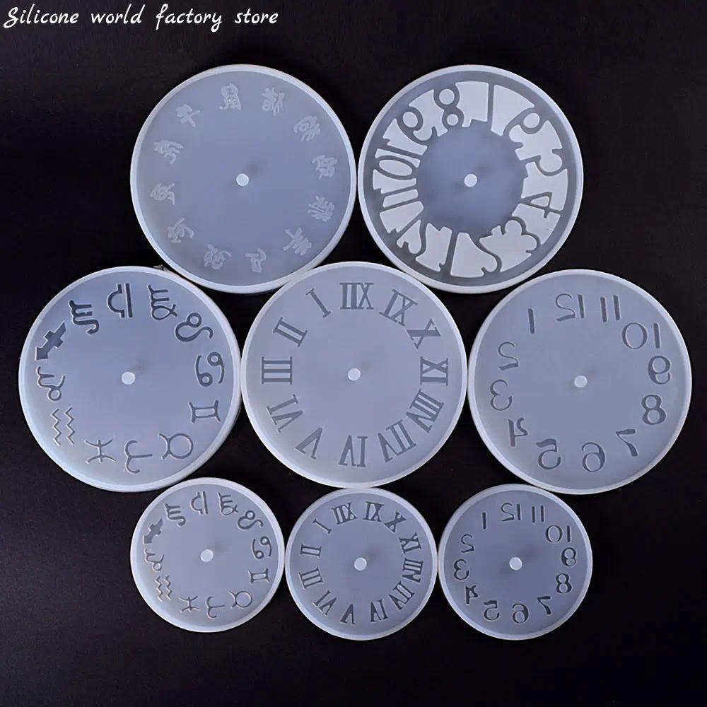 Silicone World Clock dial Silicone Mold Round Silicone Mold Resin Mold For Roman constellation DIY Epoxy Resin ornament Making