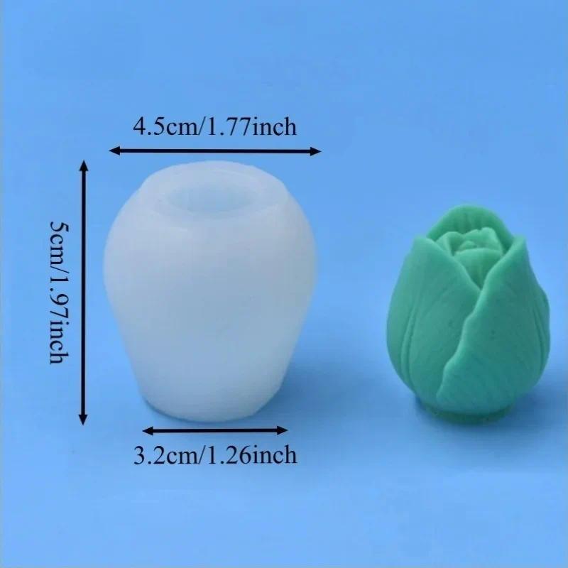 6PC Tulip-Shaped Silicone Molds Flexible Flower Design for Handmade Soaps Candles - Heat-Resistant Crafting Tools