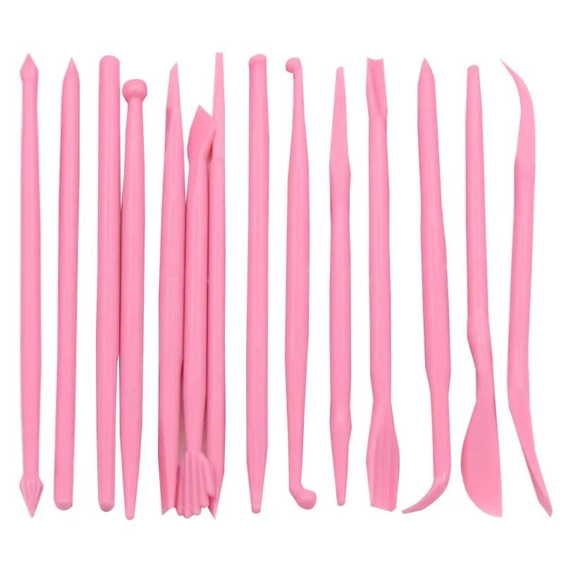 Mini 14 Piece Sugar Art Sculpting Tool Set Plastic Clay Soft Pottery Carving Pen Baking Decoration Craft Home Use Cake Tools