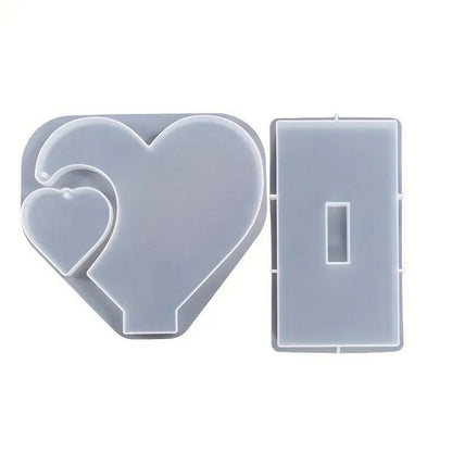 Resin Heart Shape Frame Silicone Mold for DIY Photo Frames Epoxy Resin Craft Mold for Home Decoration Gift Making Wedding Graduation & Valentines Day no chains