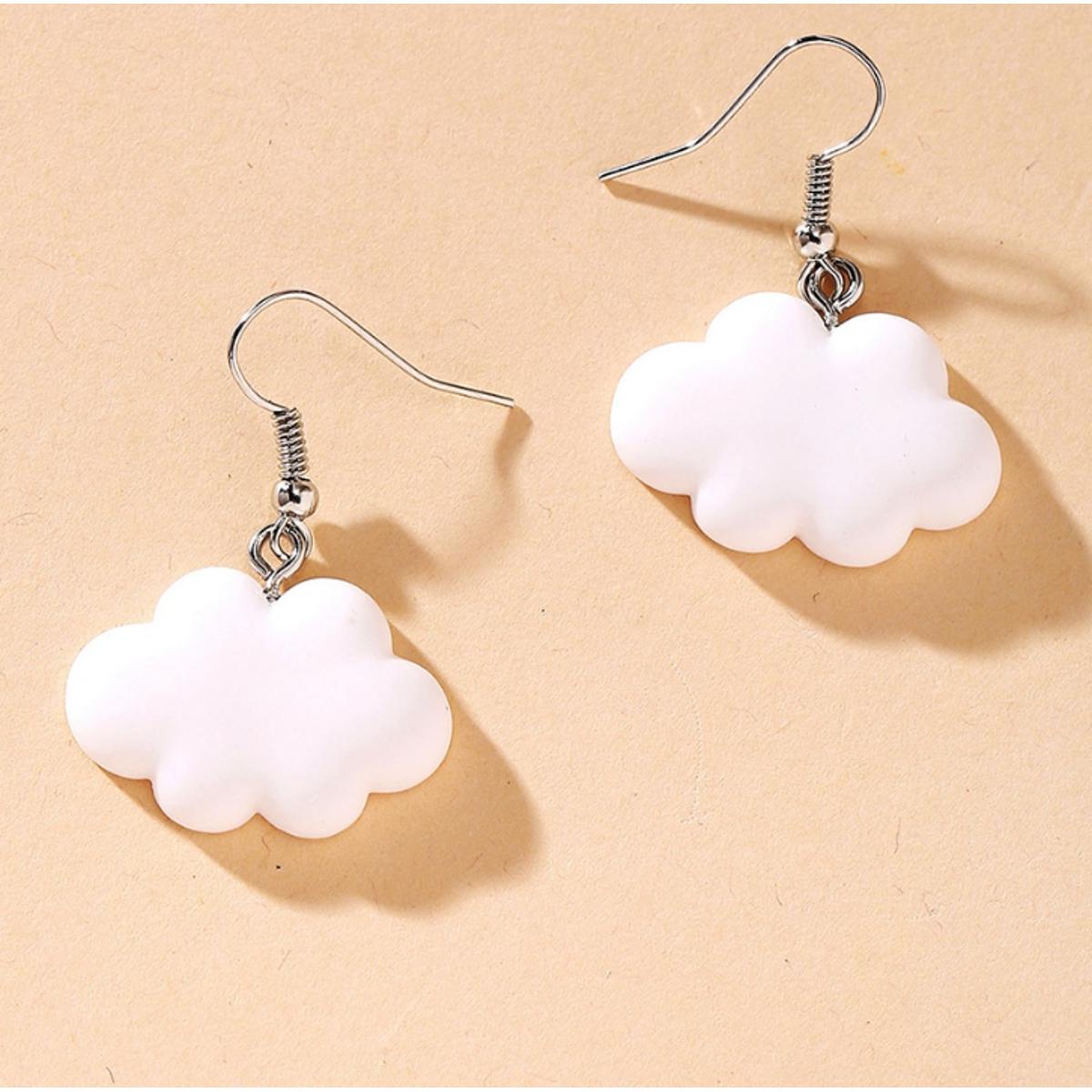 White Cloud Stud Earrings for girls Delicate Clouds for Girls Ear Jewelry Gifts