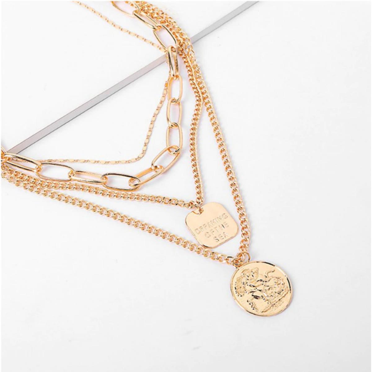Punk Coin Pendant Necklace Multi layered Chain Necklace For Women Elegant Party Choker necklace Fashion Jewelry Gifts