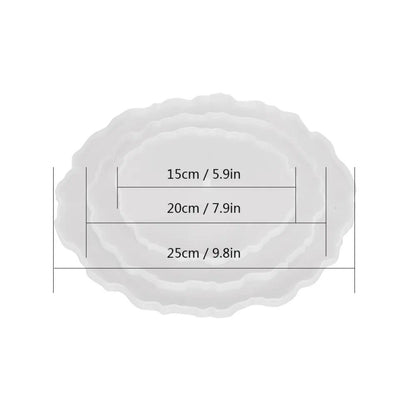 3pcs Irregular Round Fruit Tray Mould White Easy Release Tea Tray Mould Three Tier Silicone Tray Mould Snack Rack