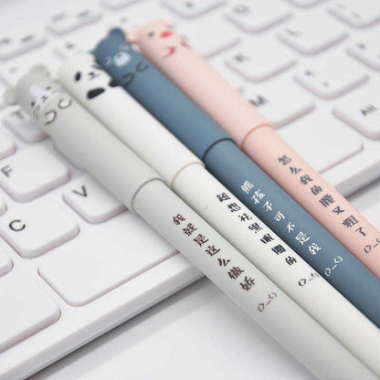 Cute Bear Animal Erasable Gel Pen For School Black and Blue ink Pen Kissbuty Stationery Writing Washable Handle Pens Animals Pens