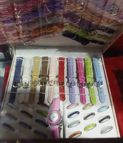 Girls Watches Stylish with Gift Box and 21 Straps in Different Colors Great Birthday Gift for Girls