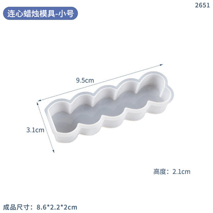 Five Steps Candle Mold Love Heart shape Slicone Molds for Epoxy Resin Art Craft DIY Projects
