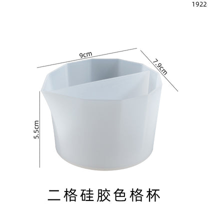 Two Compartment Silicone Color Matching Cup Silicone Mold Crystal Drop Glue Resin Art and Craft