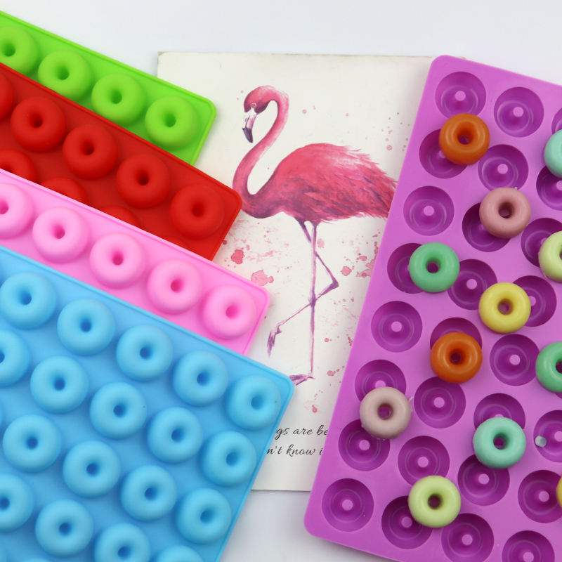 48 Hole Cylinder Round Silicone Mold Mini Donut Ring for Handmade Silicone Gummy Multi Cavity Molds Chocolate Candy Resin Bpa Free