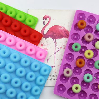48 Hole Cylinder Round Silicone Mold Mini Donut Ring for Handmade Silicone Gummy Multi Cavity Molds Chocolate Candy Resin Bpa Free
