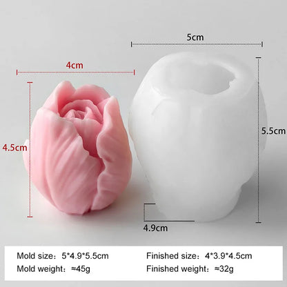 Mold Handmade Scented Candle Plaster Resin DIY Flowers Tulip Silicone  Molds Homemade Cookies Chocolate Candy Baking Tool