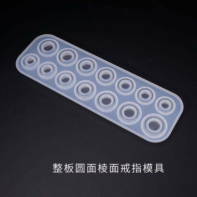 14 in 1 Full Ring Mold Crystal Epoxy Whole Round Diamond Ring Silicone Mold DIY Jewelry Resin Art Crafting Tools