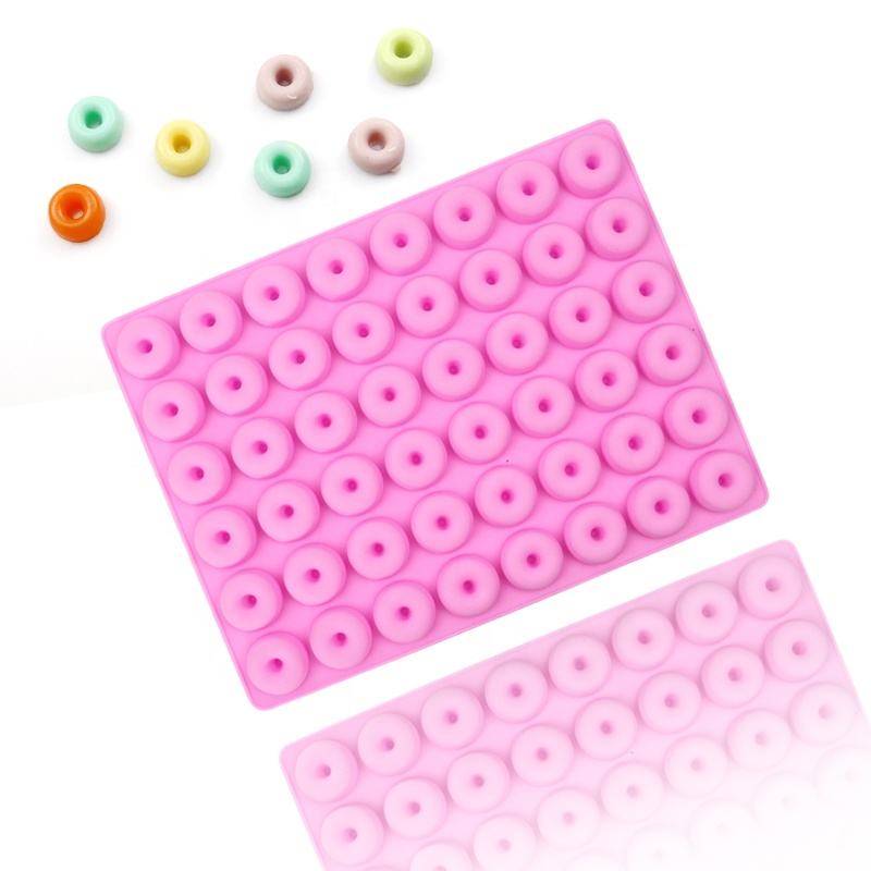 48 Hole Cylinder Round Silicone Mold Mini Donut Ring for Handmade Silicone Gummy Multi Cavity Molds Chocolate Candy Resin Bpa Free