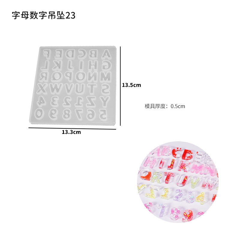 Capital Letter & Number Pendant Silicone Mold