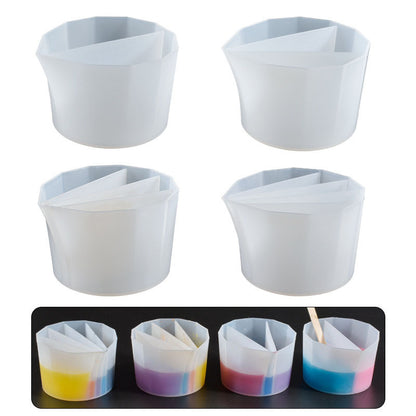 Two Compartment Silicone Color Matching Cup Silicone Mold Crystal Drop Glue Resin Art and Craft