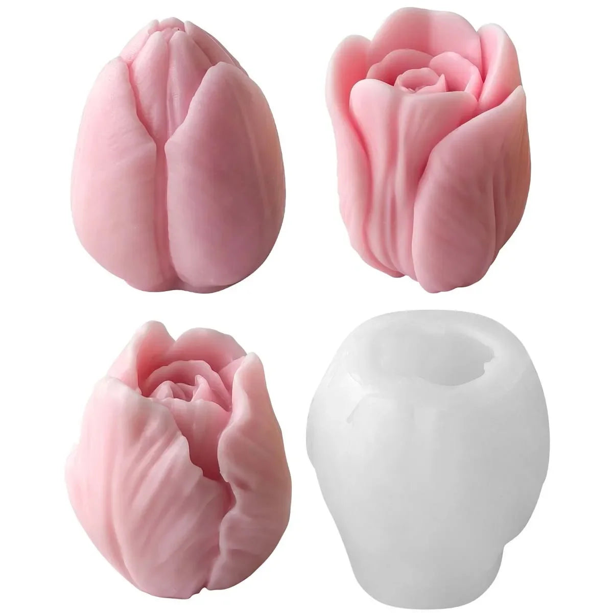 Mold Handmade Scented Candle Plaster Resin DIY Flowers Tulip Silicone  Molds Homemade Cookies Chocolate Candy Baking Tool