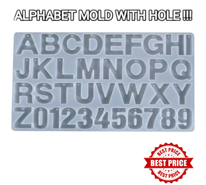 Alphabet mold with hole |silicone mold for  keychain |high quality mold for keychains
