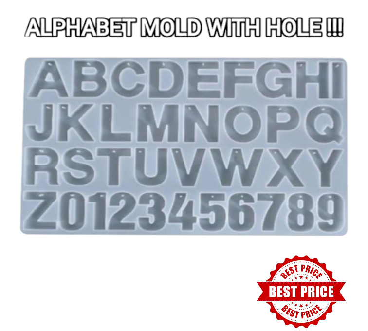 Alphabet Keychain Mold with Hole Silicone molds for keychains high quality mold for Resin Art and Crafts
