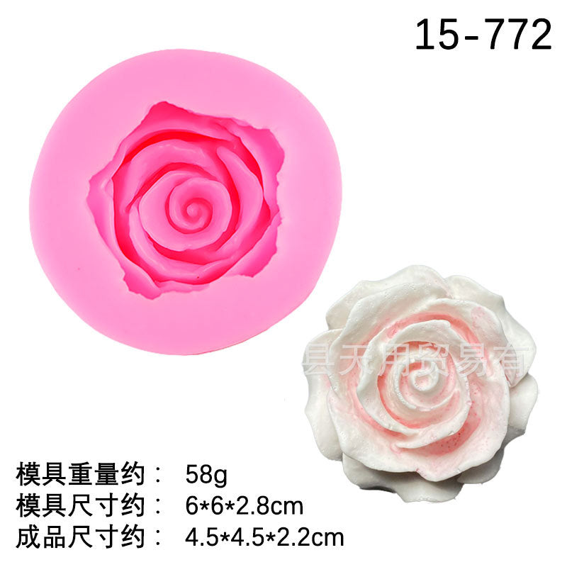 Small Flower mold Three Dimensional Poppy Rose mold Aromatherapy Gypsum Handmade Silicone Molds accessories