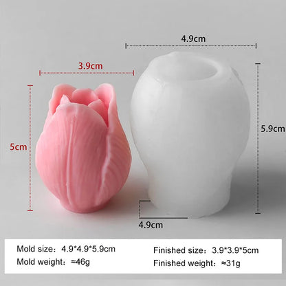 Mold Handmade Scented Candle Plaster Resin DIY Flowers Tulip Silicone  Molds Homemade Cookies Chocolate Candy Baking Tool